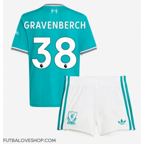 Dres Liverpool Ryan Gravenberch #38 Tretina pre deti 2025-26 Krátky Rukáv (+ trenírky)